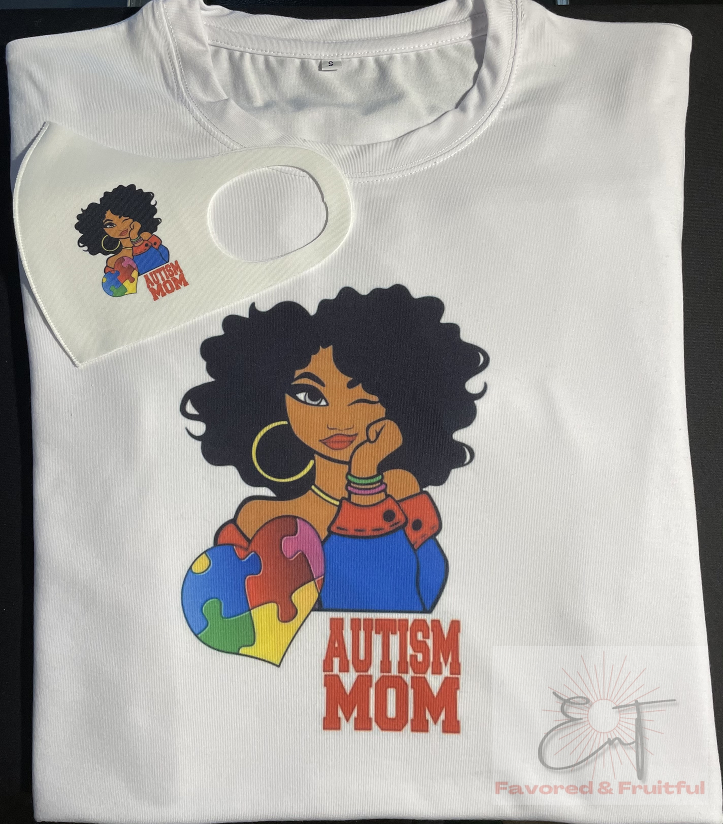 Autism Mom Shirt and Mask set